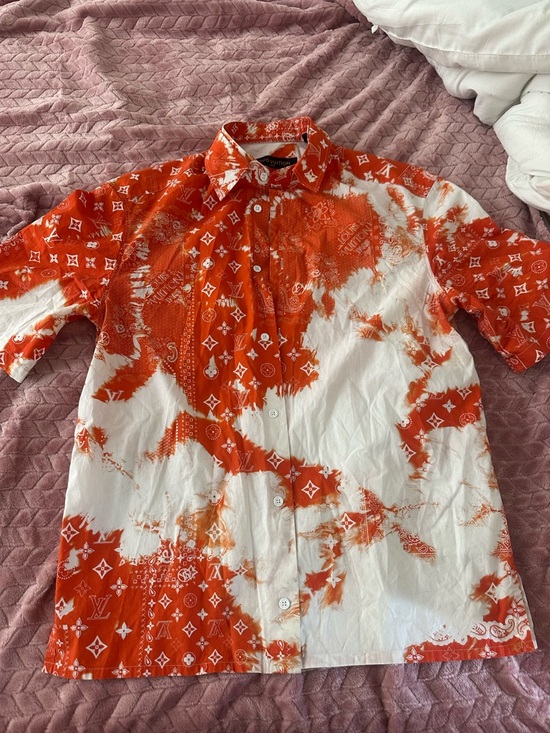 Louis Vuitton Other - Louis Vuitton Orange and White Tie-Dye Button Down Shirt